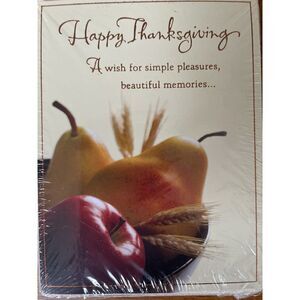 Vtg Happy Thanksgiving Day Carlton Cards 6 Cards Envelopes NOS Harvest Thankful